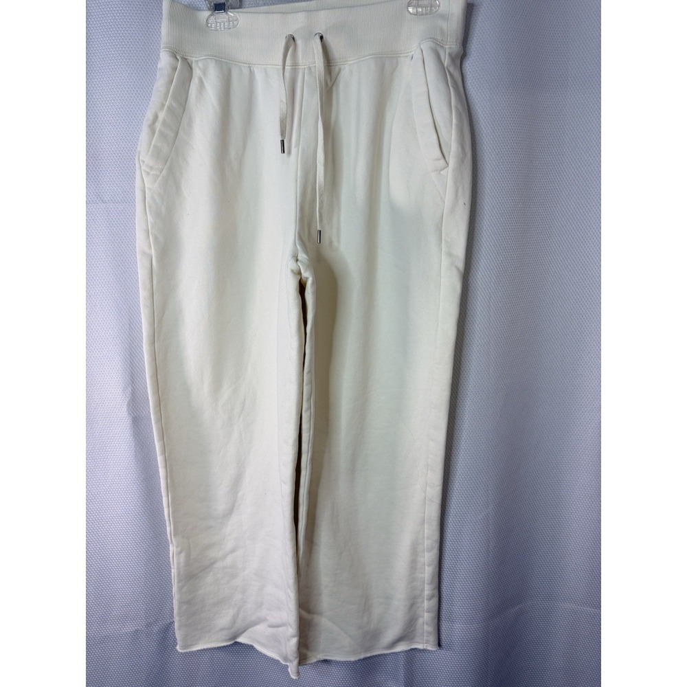 CALIA Women's White Jogger Pants M Drawstring Elastic Waist Pockets Knit
